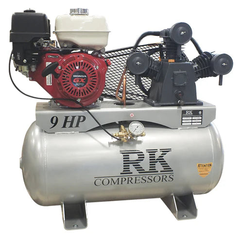 AC-930H-GM - RK COMPRESSOR 9HP HONDA 30 GALLONS HORIZONTAL MANUEL